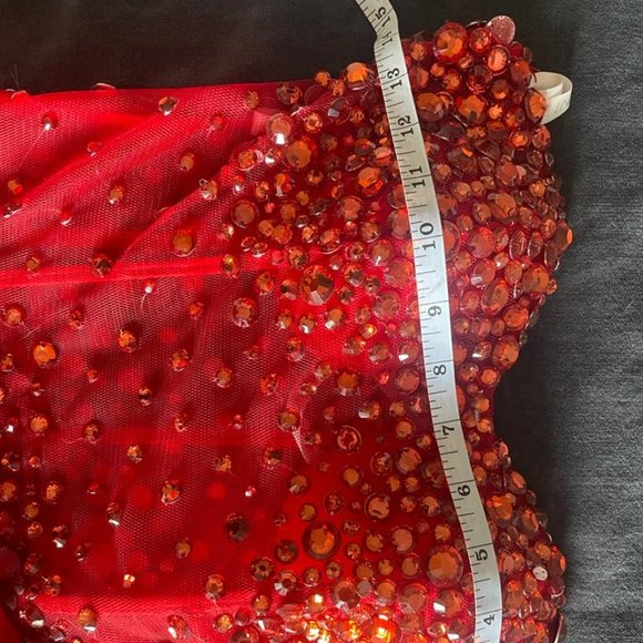 Jovani Red Mini Dress with Crystals Size 4 party birthday homecoming event - Picture 7 of 10